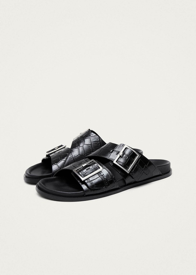 Alba Alli Black Leather Sandals from Alohas