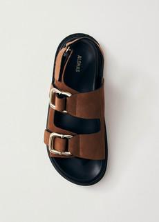 Harper Suede Brown Leather Sandals via Alohas