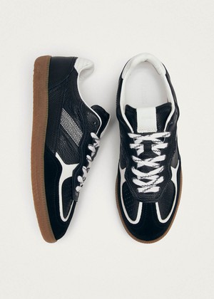 Tb.490 Rife Grain Black & White Leather Sneakers from Alohas