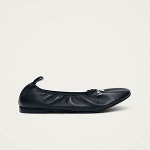 Elena Black Leather Ballet Flats from Alohas