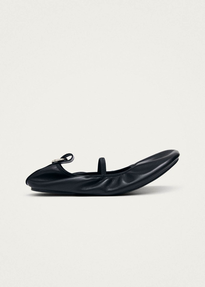 Naira Barefoot Black Leather Ballet Flats from Alohas