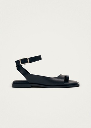 Tebas Black Leather Sandals from Alohas