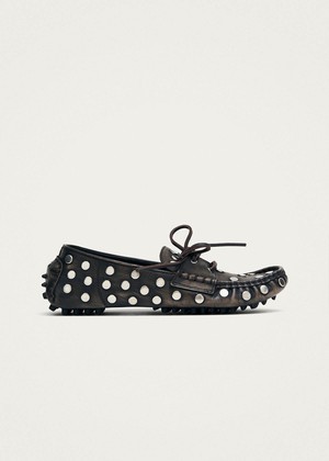 Calum Vintage Effect Brown Leather Loafers from Alohas