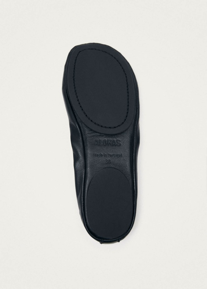Rosalind Barefoot Black Leather Ballet Flats from Alohas