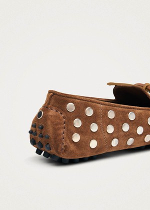 Calum Suede Cognac Leather Loafers from Alohas
