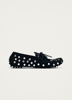 Calum Suede Black Leather Loafers via Alohas