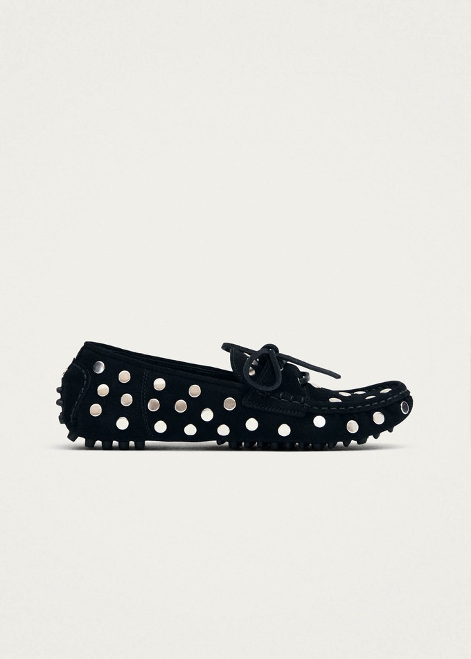 Calum Suede Black Leather Loafers from Alohas
