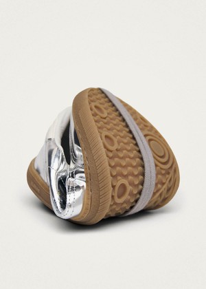 Tb.00 Barefoot Rife Shimmer Silver Cream Leather Sneakers from Alohas