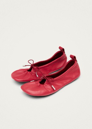Rosalind Barefoot Red Leather Ballet Flats from Alohas