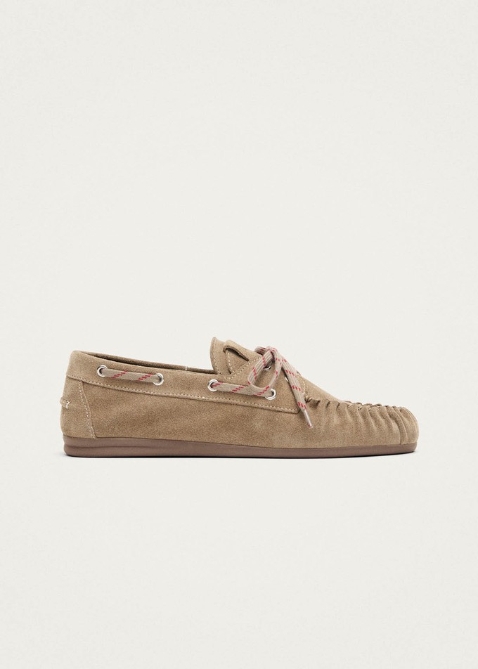 Rowan Sporty Suede Beige Leather Loafers from Alohas