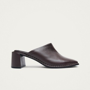 Lex Dark Chocolate Leather Mules from Alohas