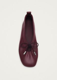 Rosalind Burgundy Vegan Leather Ballet Flats via Alohas