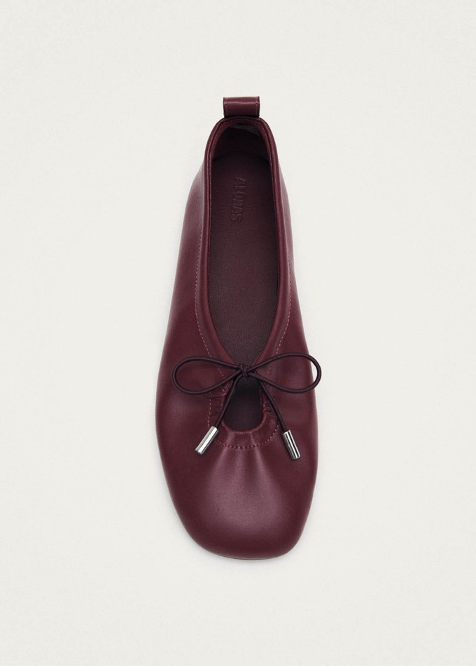Rosalind Burgundy Vegan Leather Ballet Flats from Alohas