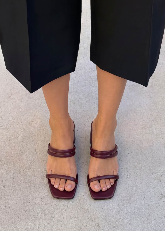 Indiana Bare Burgundy Leather Sandals from Alohas