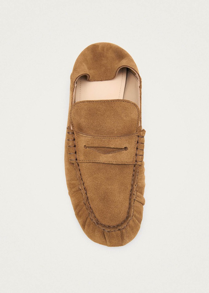 Aven Mule Suede Tan Leather Loafers from Alohas