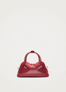 Hilma Mini Vinyl Red Leather Bag via Alohas