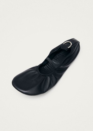 Naira Barefoot Black Leather Ballet Flats from Alohas