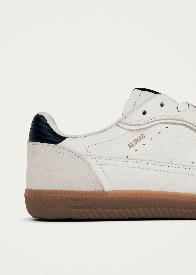 Tb.490 Rife Grain White Black Leather Sneakers from Alohas