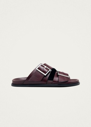Alba Rift Burgundy Leather Sandals from Alohas