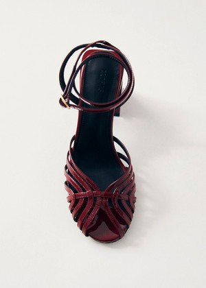 Jessa Onix Burgundy Leather Sandals from Alohas