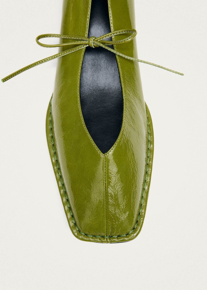 Sway Patent Green Leather Ballet Flats from Alohas