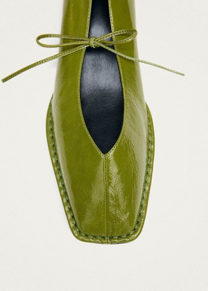 Sway Patent Green Leather Ballet Flats from Alohas
