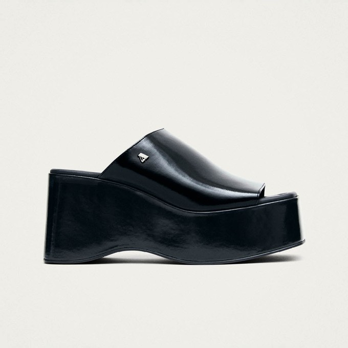 Vale Patent Black Leather Sandals from Alohas