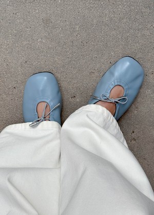 Rosalind Blue Leather Ballet Flats from Alohas