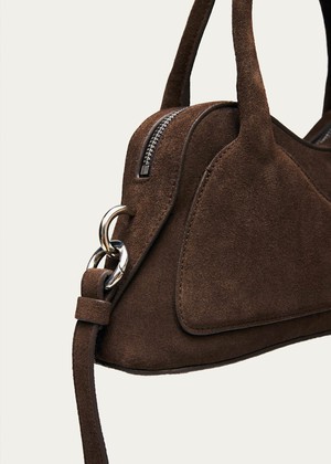 Hilma Mini Suede Brown Leather Bag from Alohas
