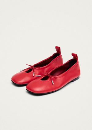 Rosalind Red Vegan Leather Ballet Flats from Alohas