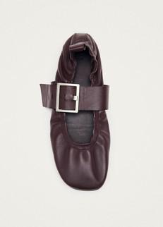 Sarea Burgundy Leather Ballet Flats via Alohas
