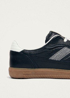 Tb.490 Rife Grain Black & White Leather Sneakers from Alohas