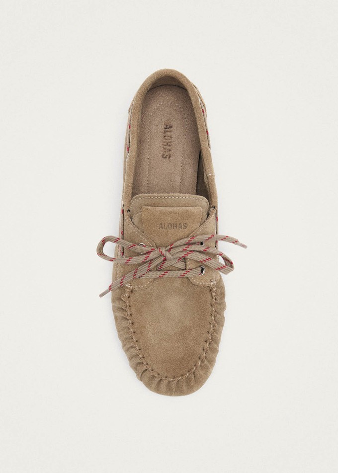 Rowan Sporty Suede Beige Leather Loafers from Alohas