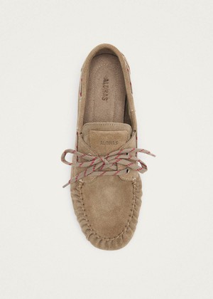Rowan Sporty Suede Beige Leather Loafers from Alohas
