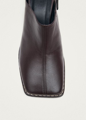 Lex Dark Chocolate Leather Mules from Alohas