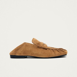Aven Mule Suede Tan Leather Loafers from Alohas