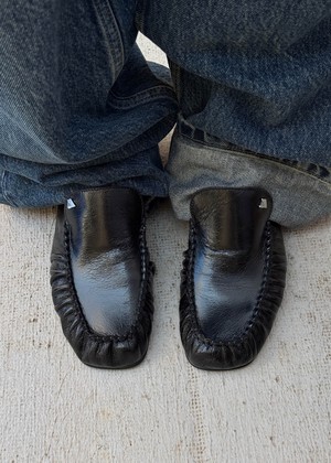 Gabe Rift Black Leather Loafers from Alohas