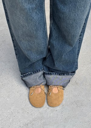 Rosalind Barefoot Suede Sand Leather Ballet Flats from Alohas