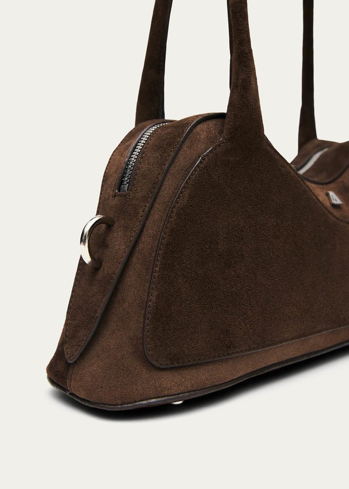 Hilma Suede Brown Leather Bag from Alohas