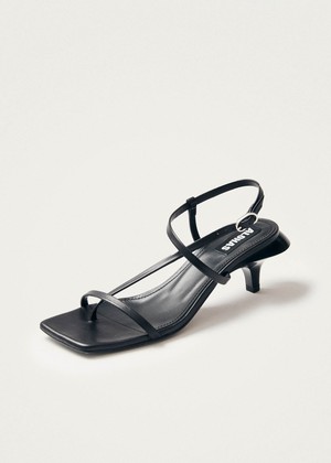 Magali Black Leather Sandals from Alohas