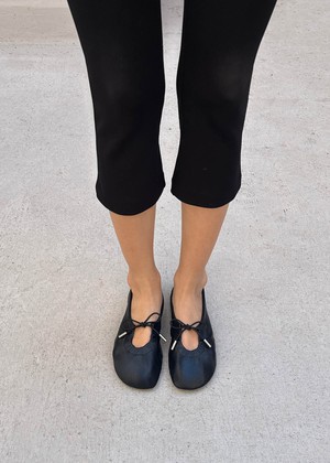 Rosalind Barefoot Black Leather Ballet Flats from Alohas
