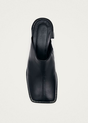 Lex Black Leather Mules from Alohas