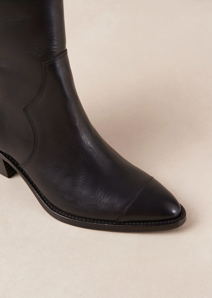 Austin Black Leather Ankle Boots from Alohas