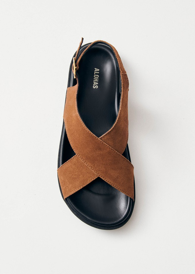 Nico Suede Brown Leather Sandals from Alohas