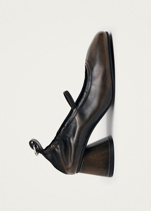 Rhiane Vintage Effect Brown Leather Pumps from Alohas