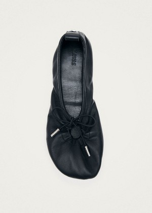 Rosalind Barefoot Black Leather Ballet Flats from Alohas