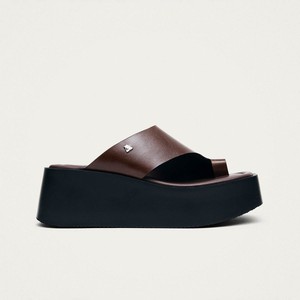 Nova Rift Brown Leather Sandals from Alohas