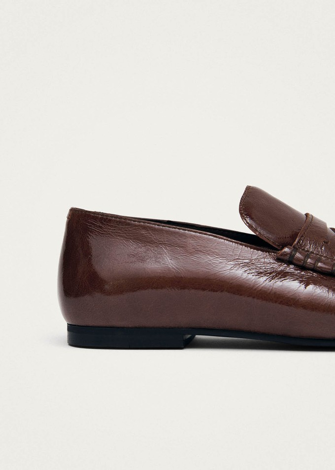 Aven Patent Brown Leather Loafers from Alohas