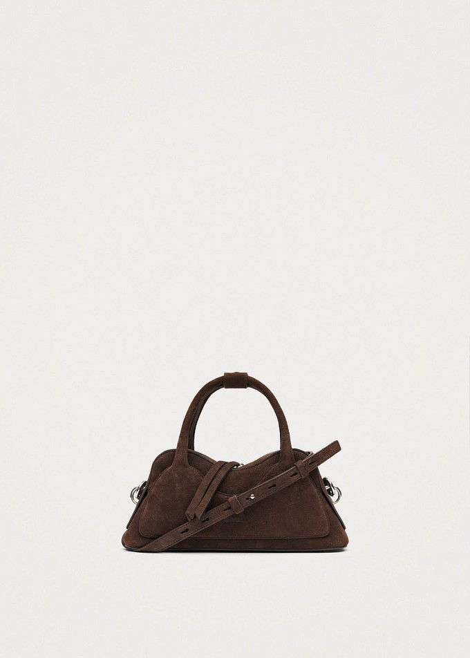 Hilma Mini Suede Brown Leather Bag from Alohas