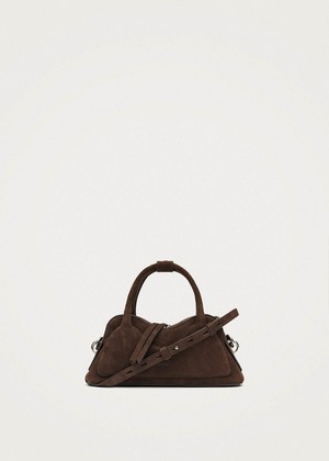 Hilma Mini Suede Brown Leather Bag from Alohas